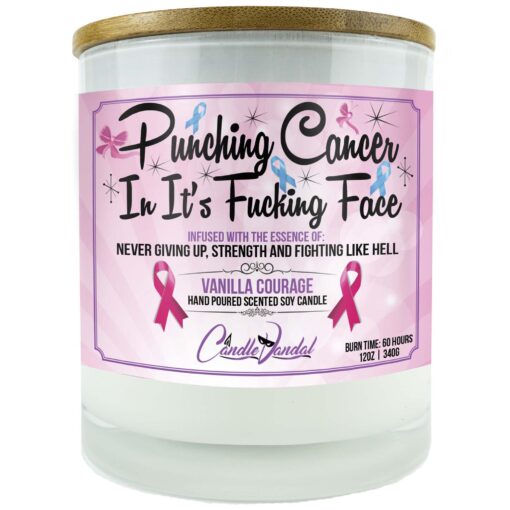 Punching Cancer In It's Fucking Face Candle