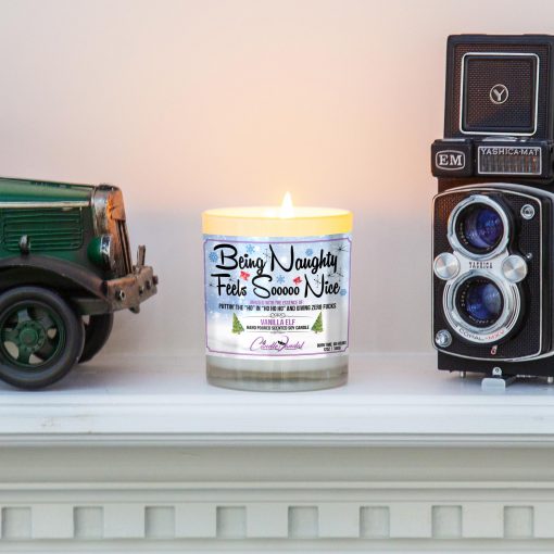 Being Naughty Feels So Nice Mantle Candle