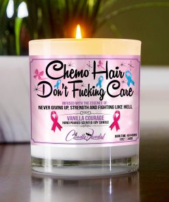 Chemo Hair Don’t Fucking Care Table Candle