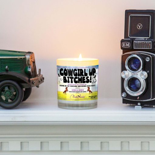 Cowgirl Up Bitches Mantle Candle