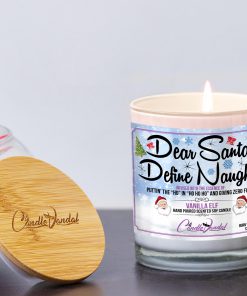 Dear Santa Define Naughty Lid and Candle