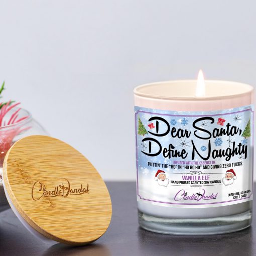 Dear Santa Define Naughty Lid and Candle