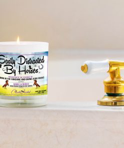 Easily Distracted By Horses Bathtub Side Candle