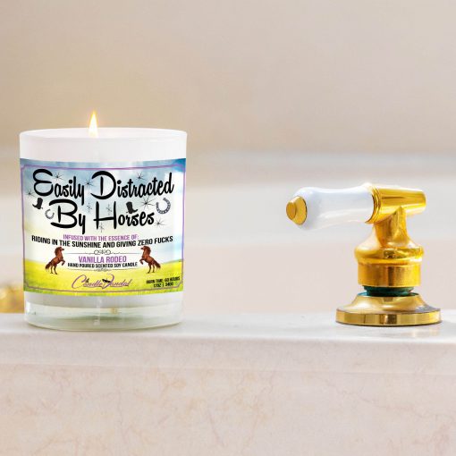 Easily Distracted By Horses Bathtub Side Candle