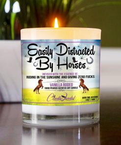 Easily Distracted By Horses Table Candle