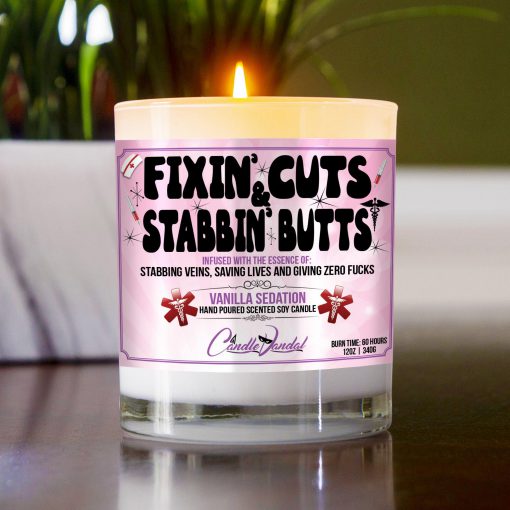 Fixin Cuts And Stabbin Butts Table Candle