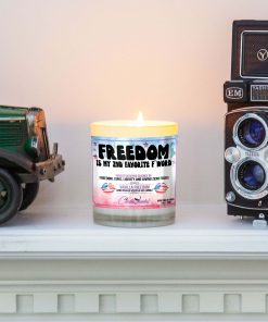 Freedom Is My 2nd Favorite F Word Mantle Candle