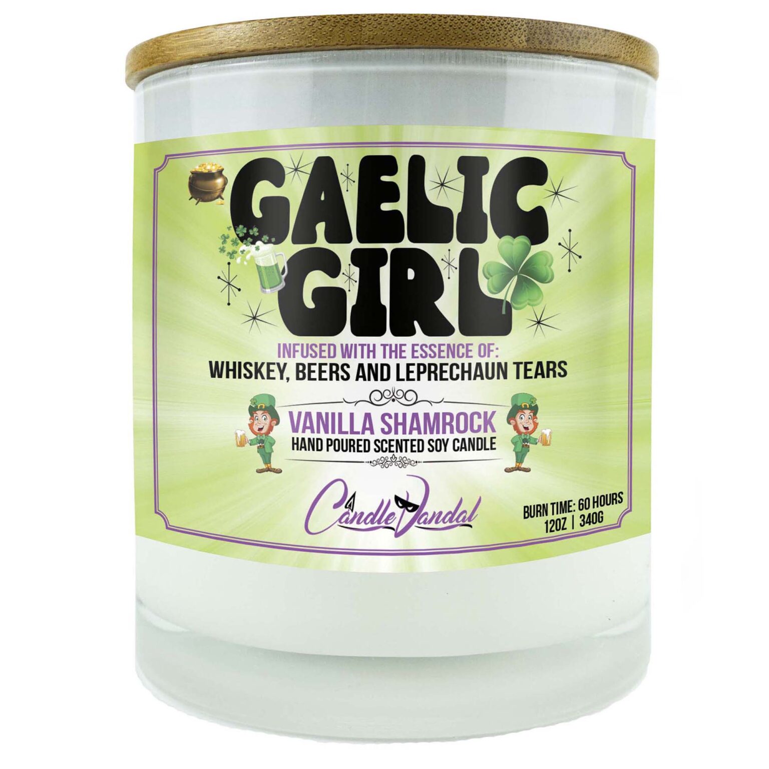 Gaelic Girl Funny Irish St. Patricks Day Candle by Candle Vandal