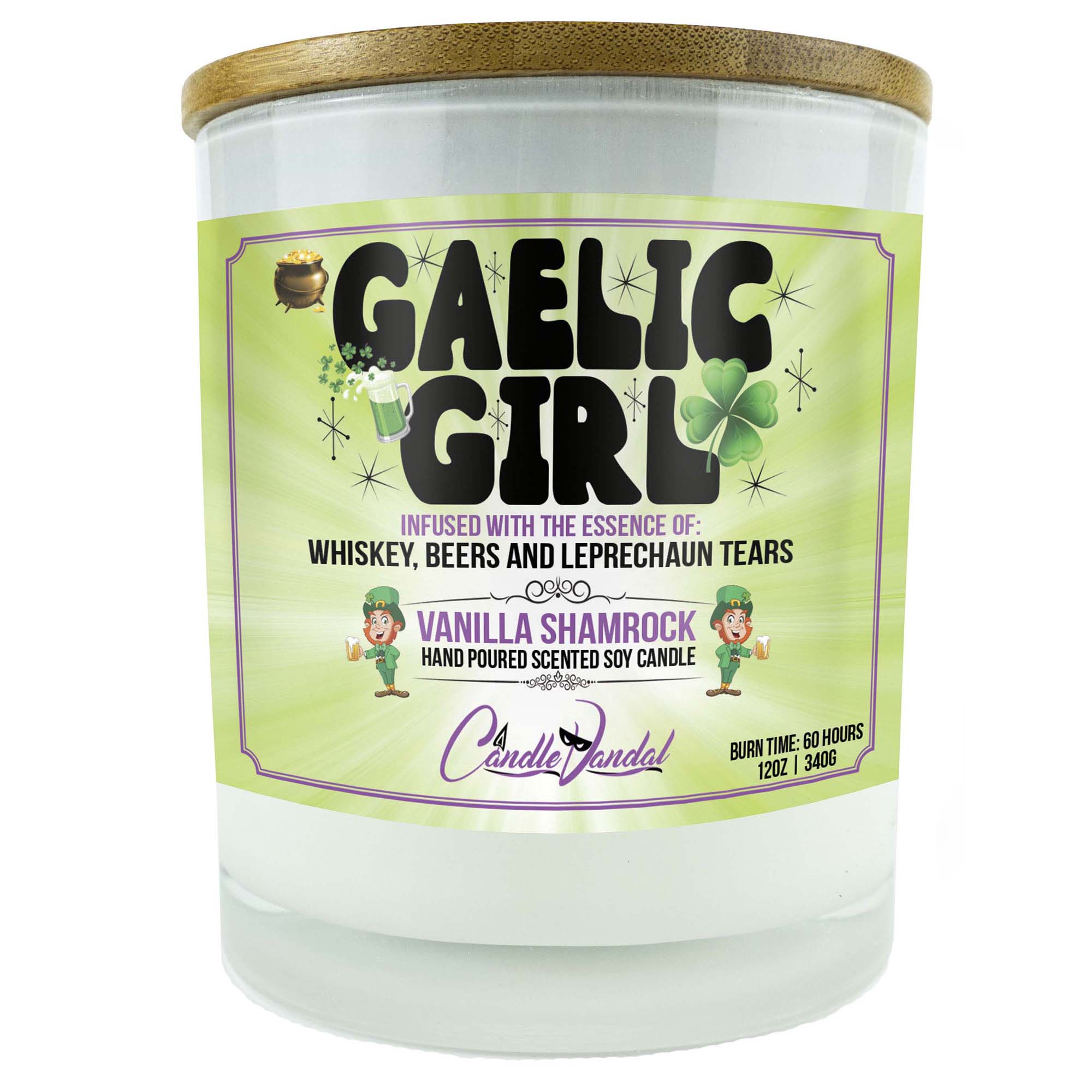 Gaelic Girl Funny Irish St. Patricks Day Candle by Candle Vandal