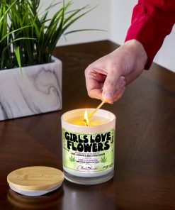 Girls Love Flowers Lighting Candle