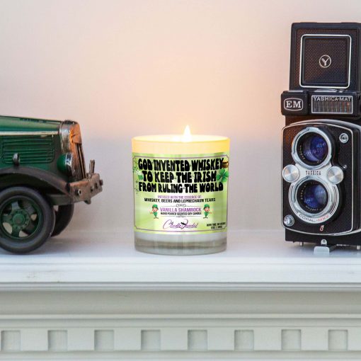 God Invented Whiskey To Keep The Irish From Ruling The World Mantle Candle