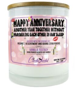 Happy Anniversary Another Year Together Without Murdering Each Other In Our Sleep Candle