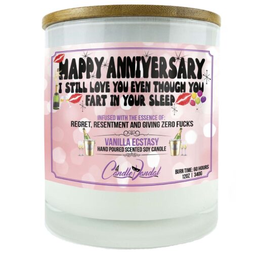 Happy Anniversary I Still Love You Even Though You Fart In Your Sleep Candle