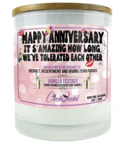 Happy Anniversary It's Amazing How Long We've Tolerated Each Other Candle