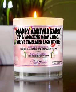 Happy Anniversary It’s Amazing How Long We’ve Tolerated Each Other Table Candle