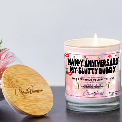 Happy Anniversary My Slutty Buddy Lid And Candle