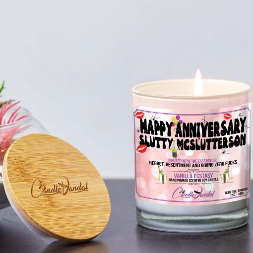 Happy Anniversary Slutty Mcslutterson Lid And Candle