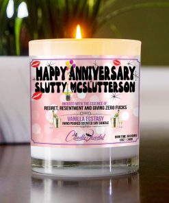 Happy Anniversary Slutty Mcslutterson Table Candle
