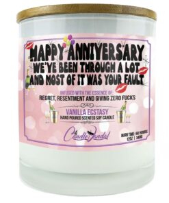 Happy Anniversary We've Been Through a Lot and Most of It Was Your Fault Candle