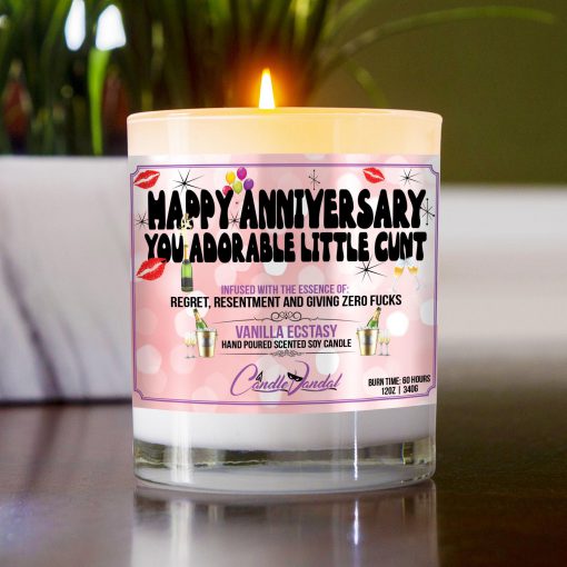 Happy Anniversary You Adorable Little Cunt Table Candle