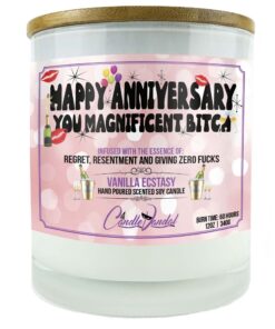 Happy Anniversary You Magnificent Bitch Candle