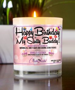 Happy Birthday My Slutty Buddy Table Candle
