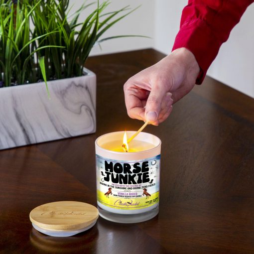 Horse Junkie Lighting Candle