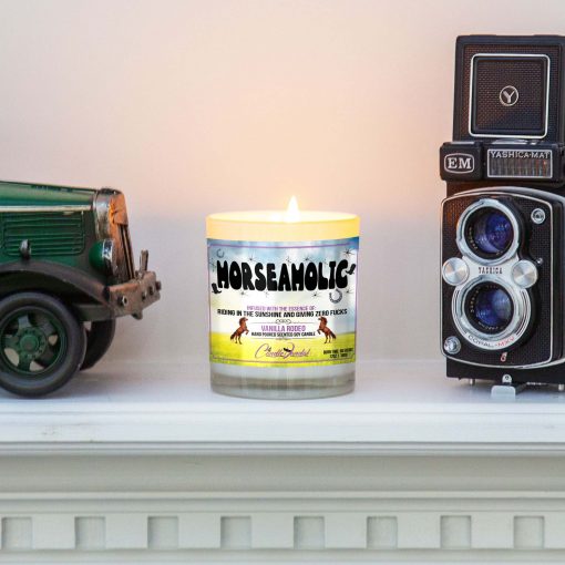 Horseaholic Mantle Candle