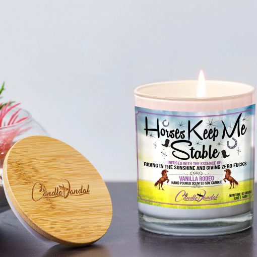 Horses Keep Me Stable Lid And Candle