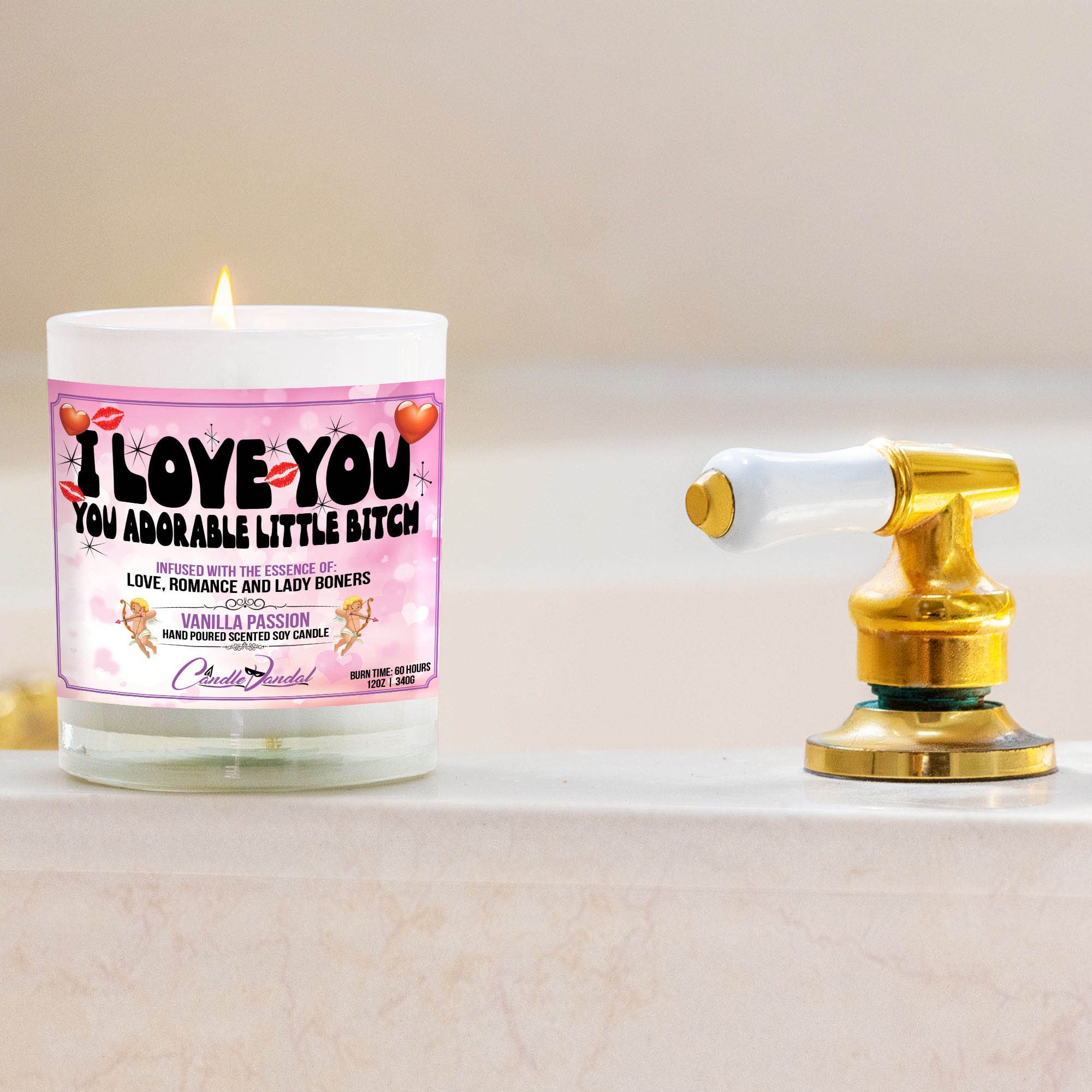 I Love You You Adorable Little Bitch Bathtub Side Candle I Love You You Adorable Little Bitch Bathtub Side Candle