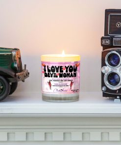I Love You You Devill Woman Mantle Candle