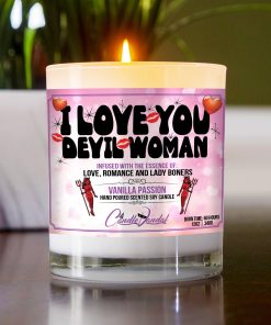I Love You You Devill Woman Table Candle