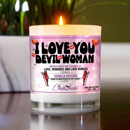 I Love You You Devill Woman Table Candle