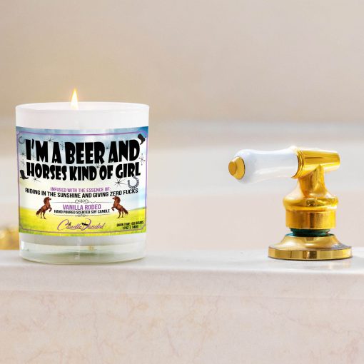 I’m A Beer And Horses Kind Of Girl Bathtub Side Candle