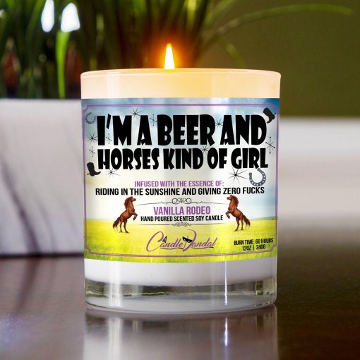 I’m A Beer And Horses Kind Of Girl Table Candle