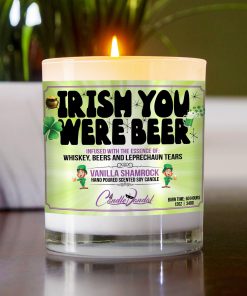 Irish You Were Beer Table Candle