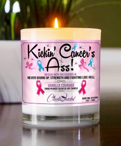 Kickin Cancers ass Table Candle