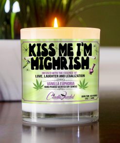 Kiss Me I’m Highrish Table Candle