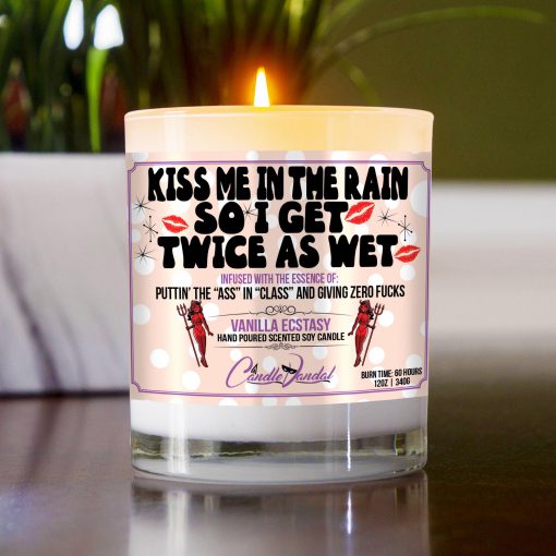 Kiss Me In The Rain So I Get Twice As Wet Table Candle