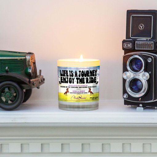 Life Is A Journey Enjoy The Ride Mantle Candle