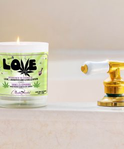 Love Marijuana Leaf Bathtub Side Candle