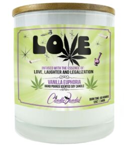 Love Marijuana Leaf Candle