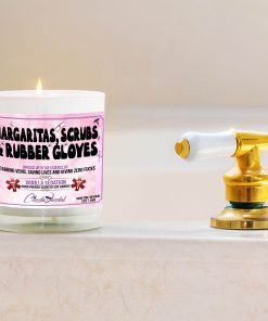 Margaritas Scubs And Rubber Gloves Bathtub Side Candle