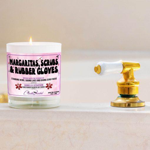 Margaritas Scubs And Rubber Gloves Bathtub Side Candle