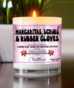 Margaritas Scubs And Rubber Gloves Table Candle
