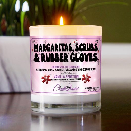 Margaritas Scubs And Rubber Gloves Table Candle