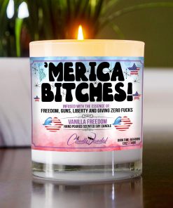Merica Bitches Table Candle