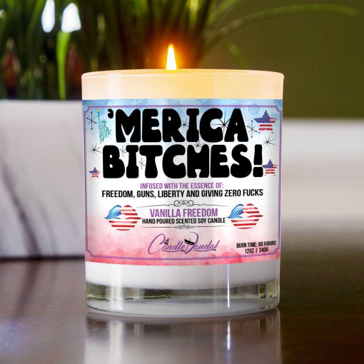 Merica Bitches Table Candle