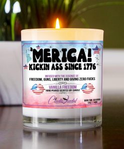 Merica Kickin Ass Since 1776 Table Candle