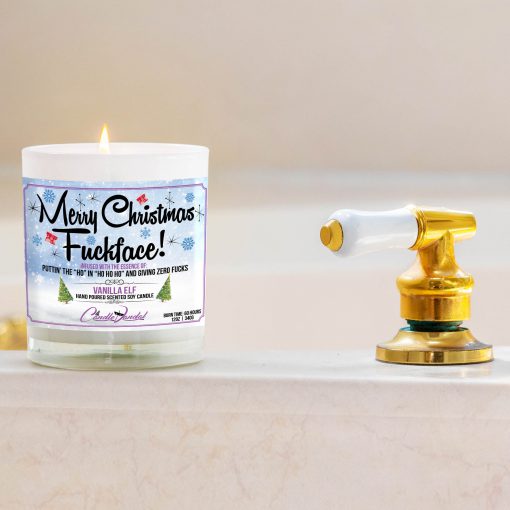 Merry Christmas Fuckface Bathtub Side Candle